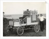 Portrait of Early Popcorn Vendor Next to His Automobile by Anonymous
