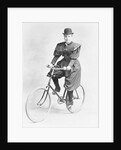 Suffragette Dressed in Man's Hat on Bicycle by Anonymous