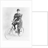 Suffragette Dressed in Man's Hat on Bicycle by Anonymous