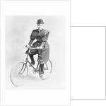 Suffragette Dressed in Man's Hat on Bicycle by Anonymous