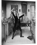 Illustration of Revolutionary Patrick Henry Gesturing During Speech by Anonymous