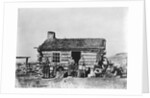 Mormon Family Outside Log Cabin by Anonymous