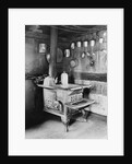 Old Stove Inside Log Cabin Kitchen by Anonymous