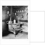 Old Stove Inside Log Cabin Kitchen by Anonymous