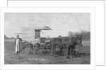 Portrait of an Early Meat Deliverer with His Cart by Anonymous