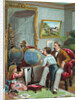 Lithograph of a Father Instructing His Children in Geography by Anonymous