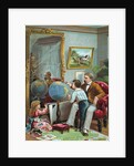 Lithograph of a Father Instructing His Children in Geography by Anonymous