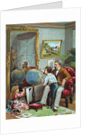 Lithograph of a Father Instructing His Children in Geography by Anonymous