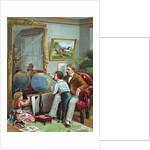 Lithograph of a Father Instructing His Children in Geography by Anonymous