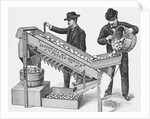 Two Men Using a Potato Sorting Machine by Anonymous