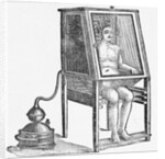 Drawing of Man Inside an Early Steam Bath by Anonymous