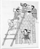 Men on and near Ladder While Constructing a Tower by Anonymous