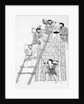 Men on and near Ladder While Constructing a Tower by Anonymous