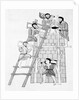 Men on and near Ladder While Constructing a Tower by Anonymous