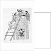 Men on and near Ladder While Constructing a Tower by Anonymous
