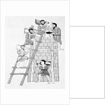 Men on and near Ladder While Constructing a Tower by Anonymous