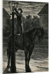 Worker Lighting Lamppost by Anonymous