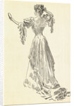 Illustration of Woman Wearing Gown with Corset by Anonymous