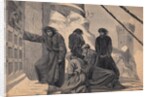 Kneeling Henry IV and Party Outside Doors of Building by Anonymous