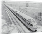 Streamlined Train Cars on Daytime Schedule by Anonymous