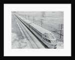 Streamlined Train Cars on Daytime Schedule by Anonymous
