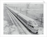 Streamlined Train Cars on Daytime Schedule by Anonymous