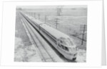 Streamlined Train Cars on Daytime Schedule by Anonymous