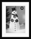 Dapper Snowman Outside a House by Anonymous