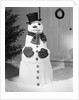 Dapper Snowman Outside a House by Anonymous