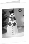 Dapper Snowman Outside a House by Anonymous