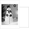 Dapper Snowman Outside a House by Anonymous