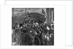 Ship Leaving Docks as Crowds Wave Goodbye by Anonymous