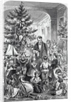 Illustration of Family and Friends Exchanging Gifts by Anonymous