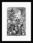 Illustration of Family and Friends Exchanging Gifts by Anonymous