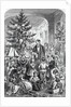 Illustration of Family and Friends Exchanging Gifts by Anonymous