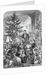 Illustration of Family and Friends Exchanging Gifts by Anonymous