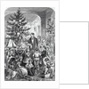 Illustration of Family and Friends Exchanging Gifts by Anonymous