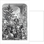 Illustration of Family and Friends Exchanging Gifts by Anonymous