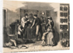 Illustration of Family Distraught over Drunk Father on Floor by Anonymous