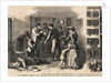 Illustration of Family Distraught over Drunk Father on Floor by Anonymous