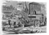 Worker Using Steam Circular Sawmills by Anonymous