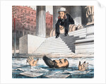 Cartoon of Jay Gould Drowning by Anonymous