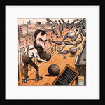 Cartoon of Jay Gould Bowling in Street by Anonymous