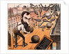 Cartoon of Jay Gould Bowling in Street by Anonymous