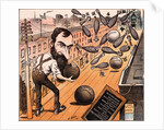 Cartoon of Jay Gould Bowling in Street by Anonymous