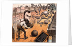 Cartoon of Jay Gould Bowling in Street by Anonymous