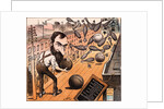 Cartoon of Jay Gould Bowling in Street by Anonymous