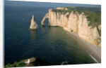 The Manneport Arch and Aiguille of Etretat Cliffs, France by Anonymous