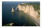 The Manneport Arch and Aiguille of Etretat Cliffs, France by Anonymous