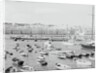 Boats in Harbor Outside City by Anonymous